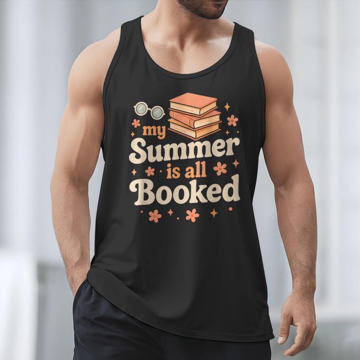 My Summer Is All Booked Book Lover Reading Vacation 2025 Men Tank Top