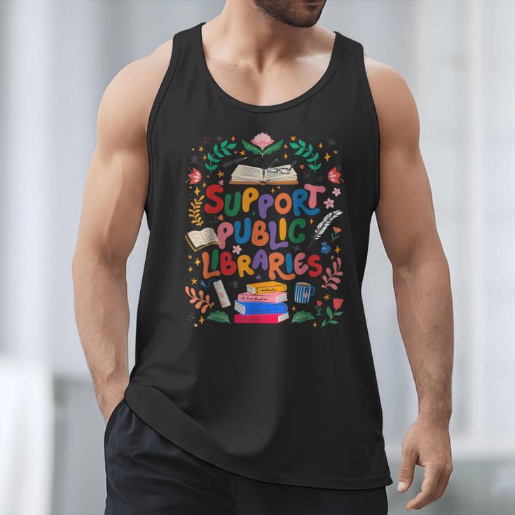 Support Public Libraries Book Nerd Outfit For Book Lovers Men Tank Top