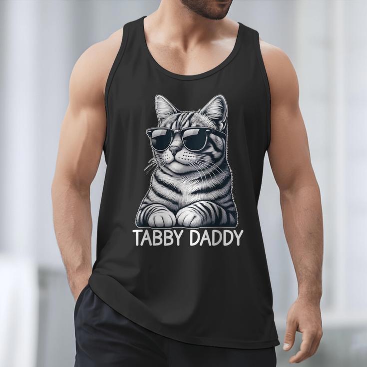 Tabby Daddy Cat Dad Graphic Grey Tabby Cat Lover Men Tank Top