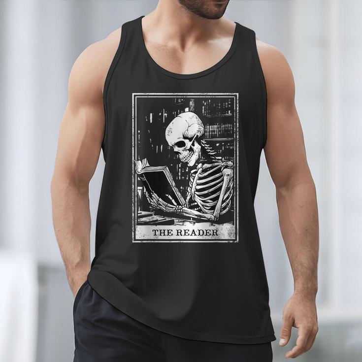 Tarot Card Shirt The Reader Tarot Skeleton Reading Book Men Tank Top Tarot Card Shirt The Reader Tarot Skeleton Reading Book Men Tank Top