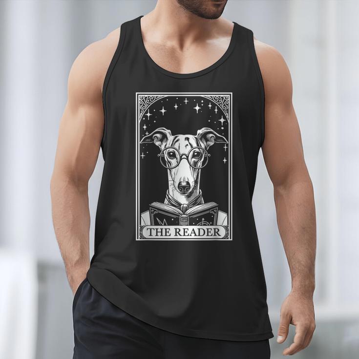Tarot Card Vintage Whippet Dog Book Lover The Reader Men Tank Top