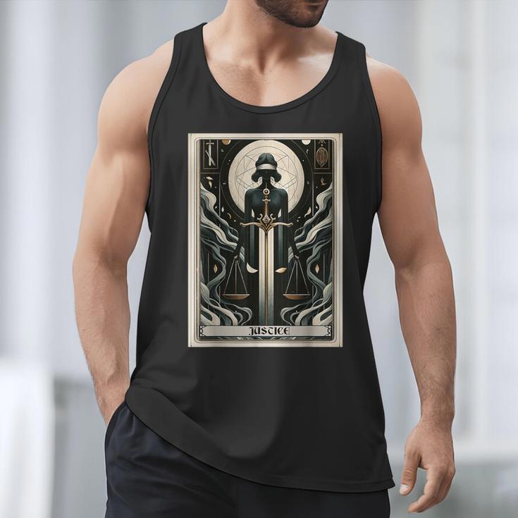 Tarot Cards Guide Book Esoteric Mysticism Clothing Tarot Card Justice Men Tank Top