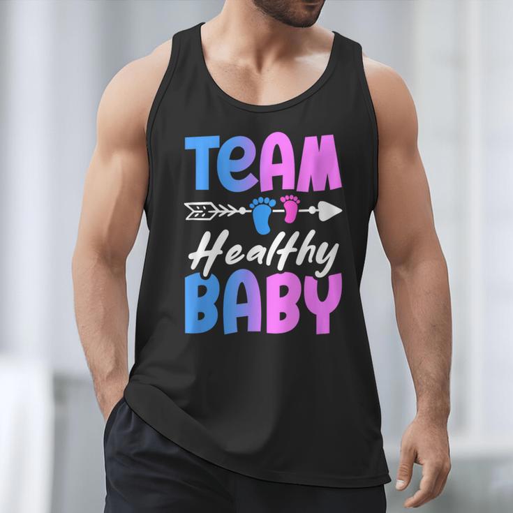 Team Healthy Baby Gender Reveal Pregnancy Mom Dad Men Tank Top