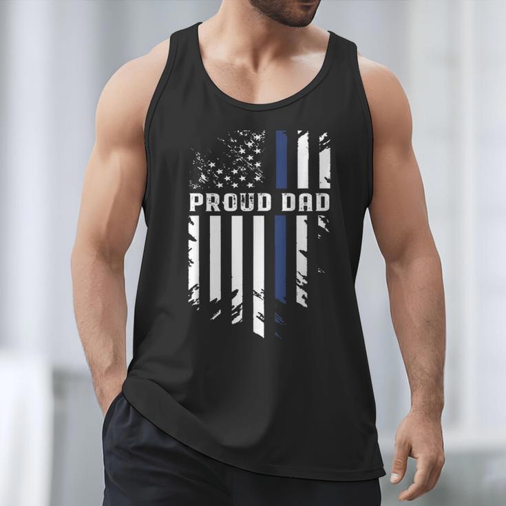 Thin Blue Line Proud Dad Police Family T-Shirt Men Tank Top