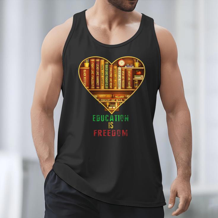 History Education Is Freedom Books Black History Heart Men Tank Top
