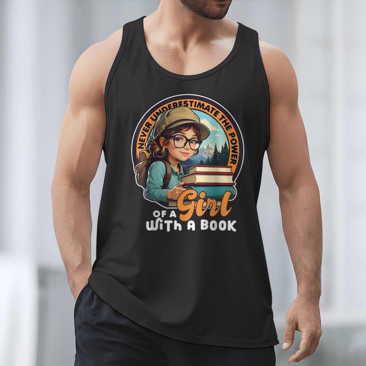Never Underestimate The Power Of a Girl With a Book Reading Men Tank Top