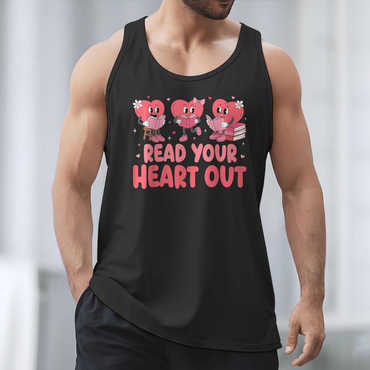 Valentine Day Book Read Your Heart Out Lovers Teacher Kids Men Tank Top
