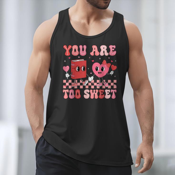 Valentine Day Book You Are Too Sweet Librarian Teacher Kids Men Tank Top Valentine Day Book You Are Too Sweet Librarian Teacher Kids Men Tank Top