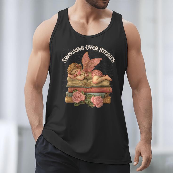 Valentine's Swooning Over Stories Cupid And Book Lover Tee Men Tank Top
