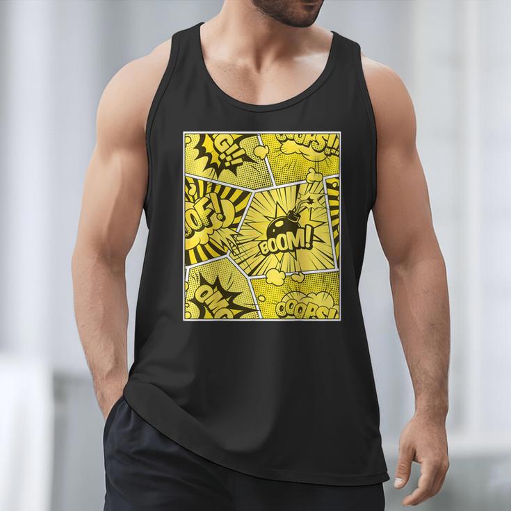 Varsity-Gold Yellow Comic Book University Varsity-Gold Men Tank Top Varsity-Gold Yellow Comic Book University Varsity-Gold Men Tank Top