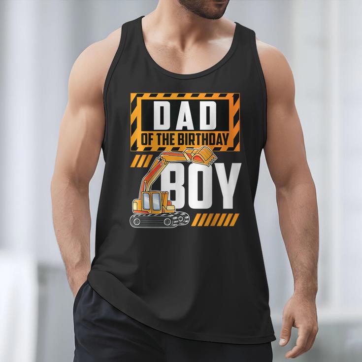 Vehicle Construction Excavator Dad Of The Birthday Boy Small Men Tank Top