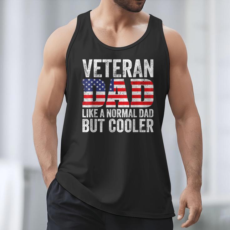 Veteran Dad Like A Normal Dad But Cooler American Flag Men Tank Top