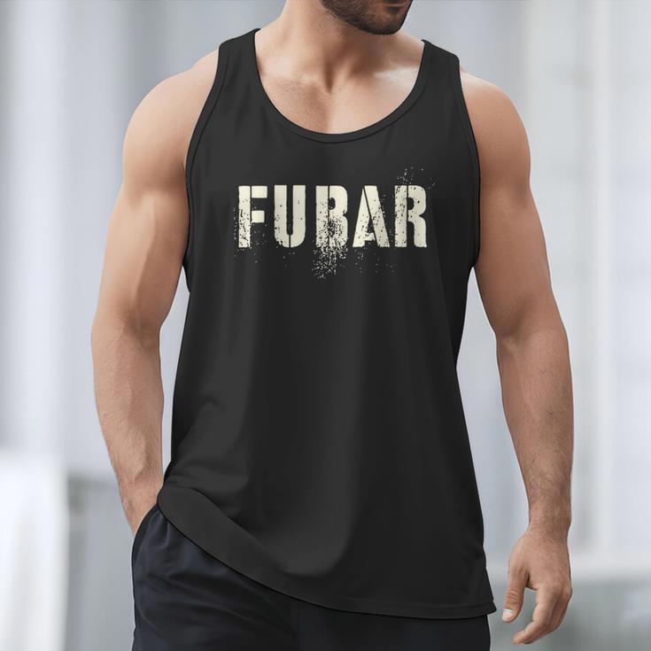 Vintage FUBAR Soldier Military Officer Vet Dad Soup Sandwich Men Tank Top