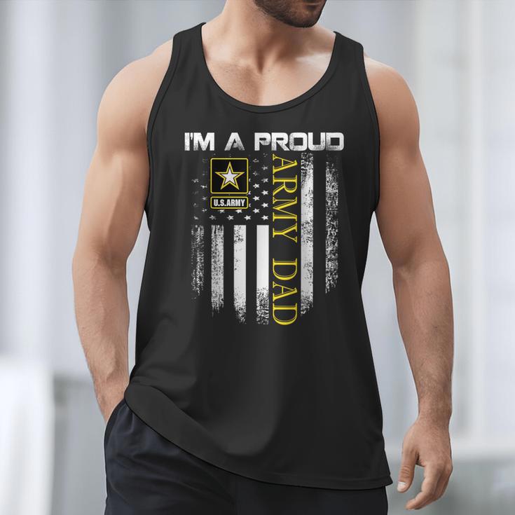 Vintage I'm A Proud Army Dad With American Flag Men Tank Top