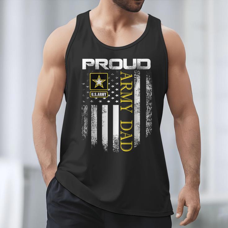 Vintage Proud Army Dad With American Flag Men Tank Top