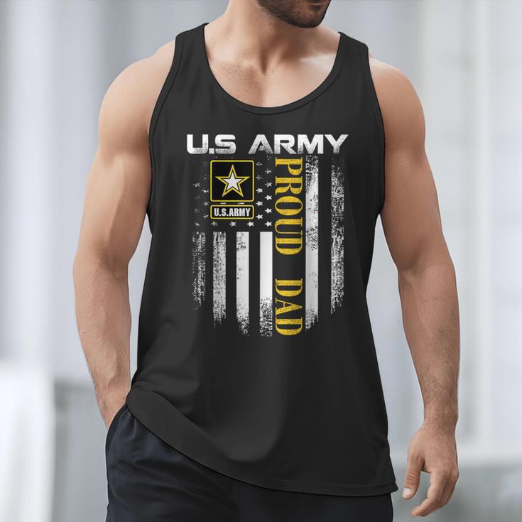 Vintage US Army Proud Dad With American Flag Men Tank Top