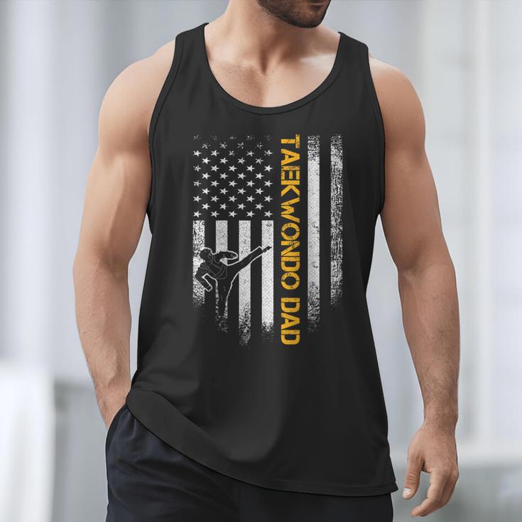 Vintage USA Flag Korea Taekwondo Training Dad Silhouette Men Tank Top Vintage USA Flag Korea Taekwondo Training Dad Silhouette Men Tank Top