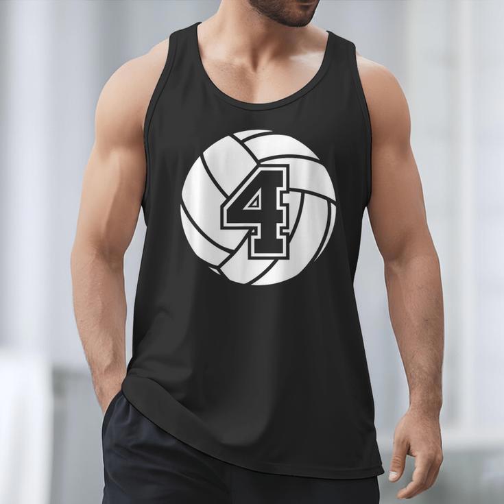Volleyball Player 4 Volleyball Mom Dad Jersey Number 4 Men Tank Top