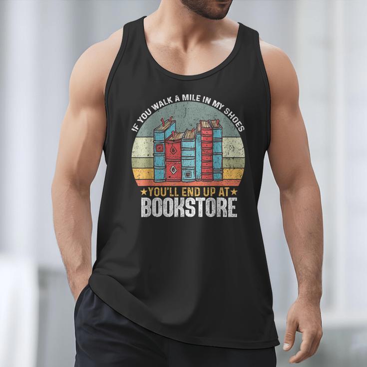 If You Walk A Mile In My Shoes You'Ll End Bookstore Reading Men Tank Top