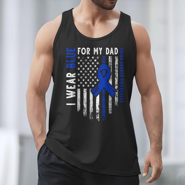 I Wear Blue For My Dad Colon Cancer Awareness Blue USA Flag Men Tank Top I Wear Blue For My Dad Colon Cancer Awareness Blue USA Flag Men Tank Top