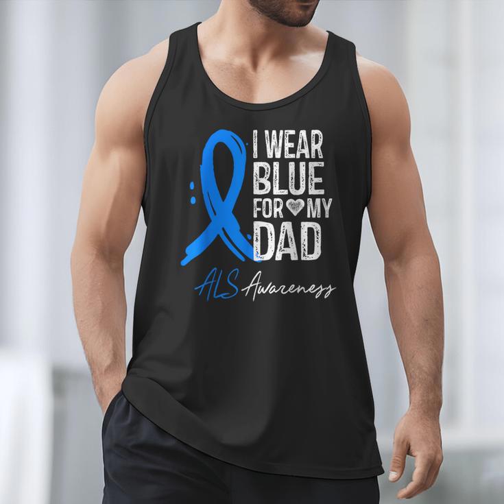I Wear Blue For My Dad Shirt ALS Awareness Tshirt Men Tank Top