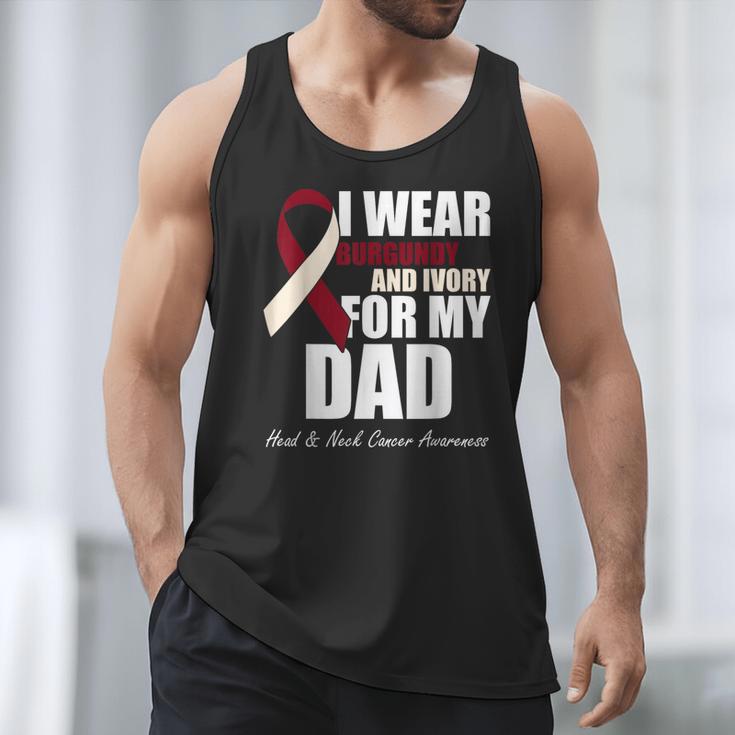 I Wear Burgundy Ivory For My Dad Oral Head Neck Cancer Men Tank Top