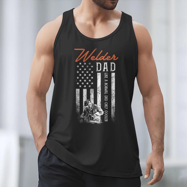 Welder Dad Like A Normal Dad Only Cooler USA Flag Welding Men Tank Top