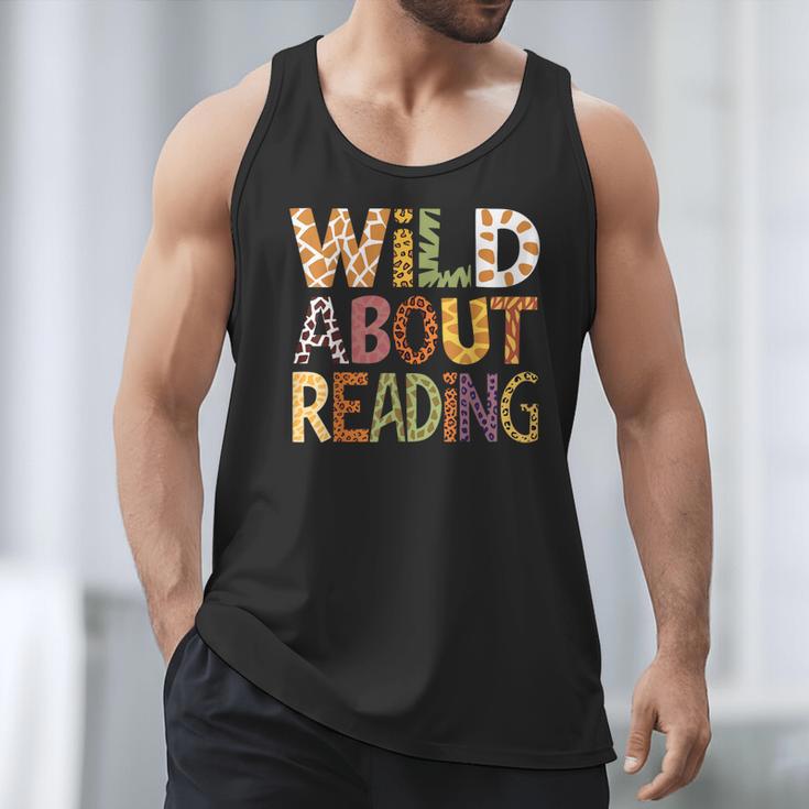 Wild About Reading Book Animal Children's Book Lover Teacher Men Tank Top
