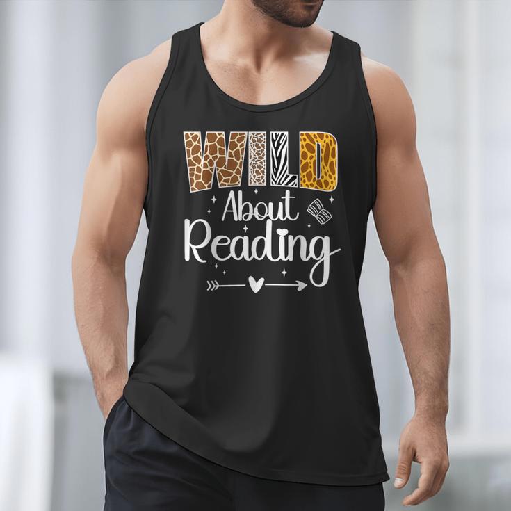 Wild About Reading Book Lover Bookworm Library Day Men Tank Top