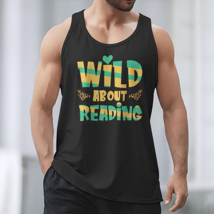 WILD ABOUT READING I Love Books Bookworm Library Day Men Tank Top