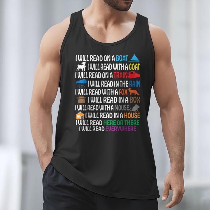 I Will Read Books On A Boat & Everywhere Reading Kids Book Men Tank Top