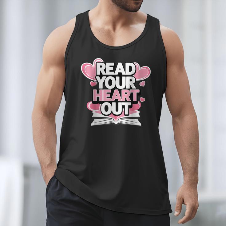Women Read Your Heart Out Valentine's Day Teacher Book Men Tank Top