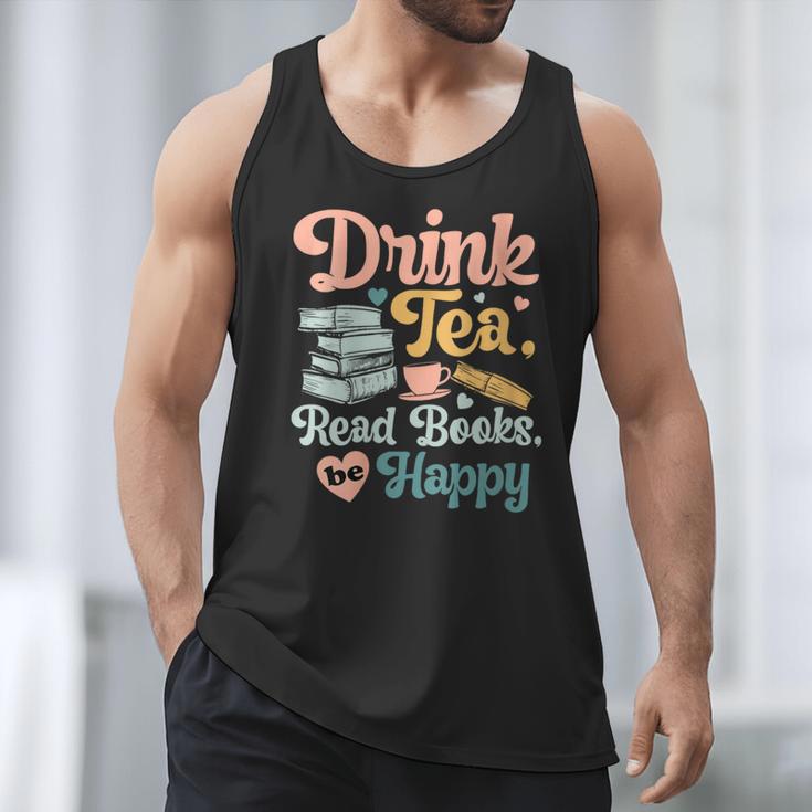 Women's Drink Tea Read Books Nerd Book Reader Book Reading Lover Men Tank Top