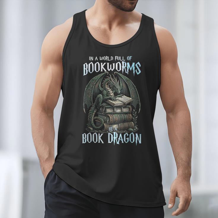 In A World Of Bookworms Be A Book Dragon Book Lover Reader Men Tank Top