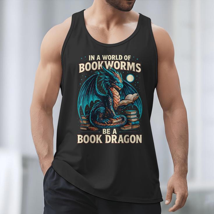 In a World Of Bookworms Be a Book Dragon Reading Men Tank Top In a World Of Bookworms Be a Book Dragon Reading Men Tank Top