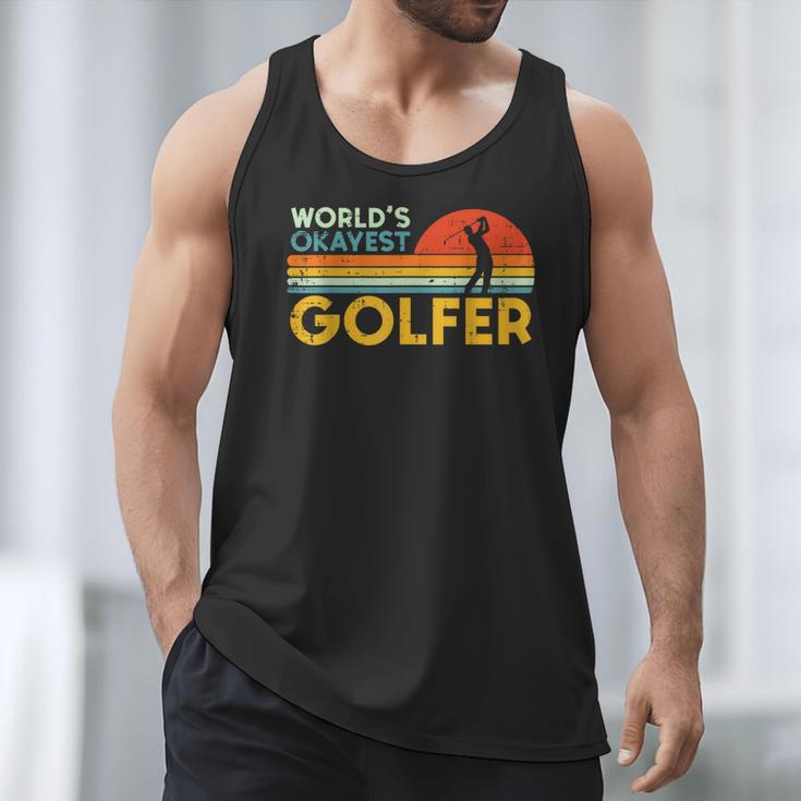 Worlds Okayest Golfer Retro Golf Joke Dad Men Women Kids Men Tank Top