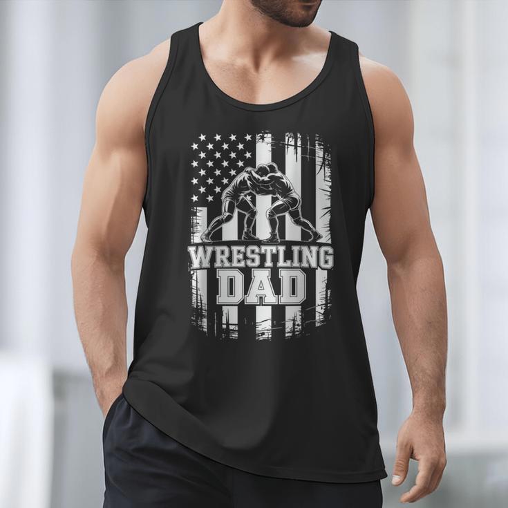 Wrestling Dad US Flag Fathers Day Wrestling Fans Men Tank Top