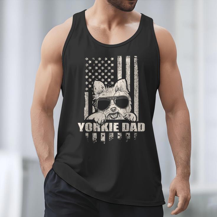 Yorkie Dad Cool Vintage Retro Proud American Men Tank Top