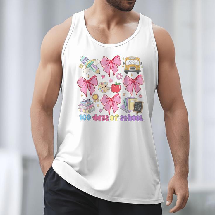 100 Days Of School Coquette Bow School Bus Pencil Books Men Tank Top