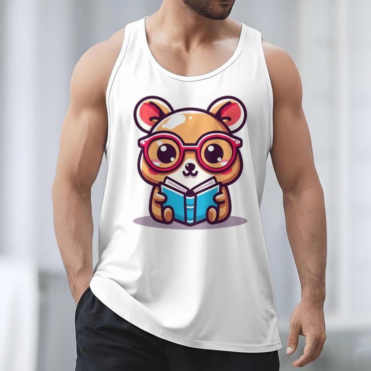 Adorable Book Lover Quokka With Reading Glasses Cute Men Tank Top Adorable Book Lover Quokka With Reading Glasses Cute Men Tank Top