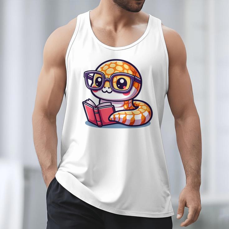 Adorable Book Lover Rattlesnake With Reading Glasses Cute Men Tank Top Adorable Book Lover Rattlesnake With Reading Glasses Cute Men Tank Top