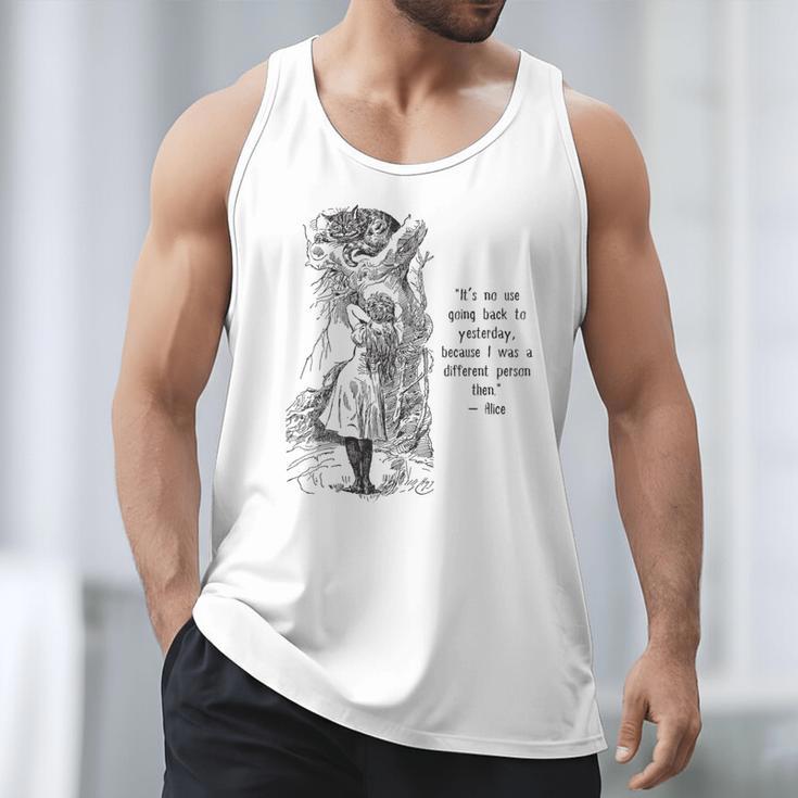 Alice Adventures Wonderland Vintage Book Quote Lewis Carrol Men Tank Top
