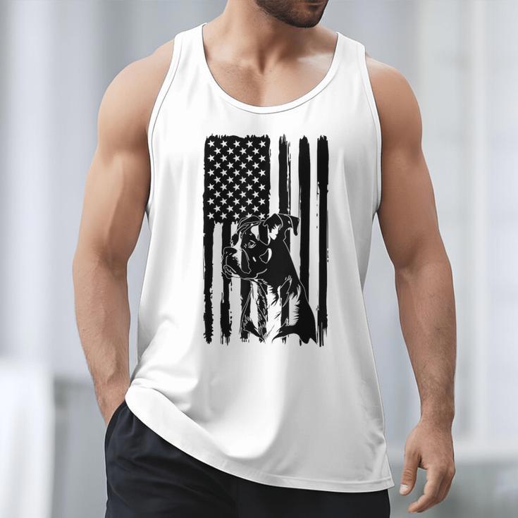 American Flag USA Patriot Boxer Dog Dad Men Tank Top