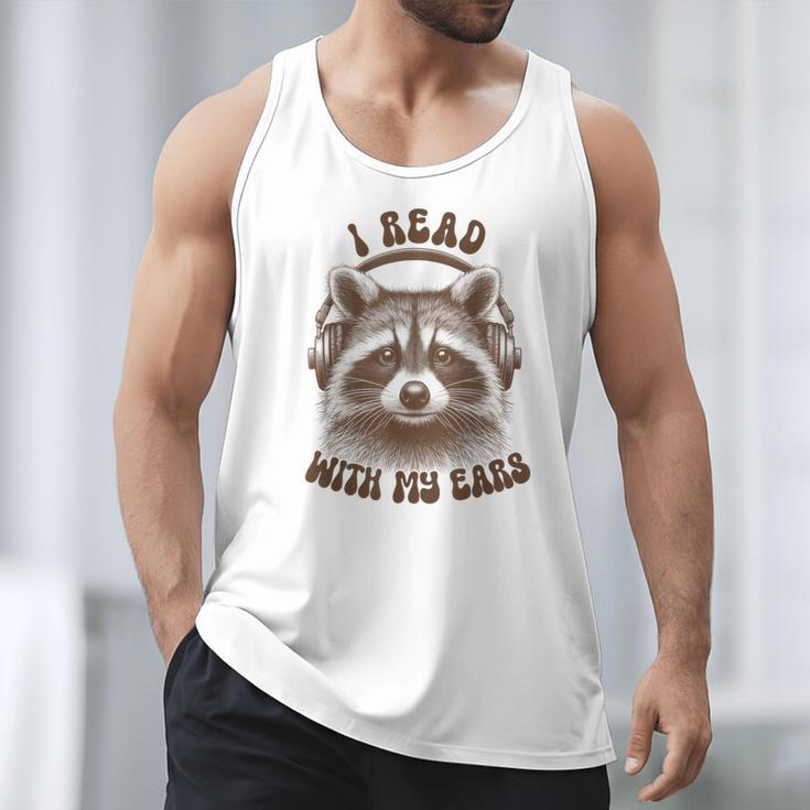 Audio Book Reader Book Lover Raccoon I Read With My Ears Men Tank Top Audio Book Reader Book Lover Raccoon I Read With My Ears Men Tank Top