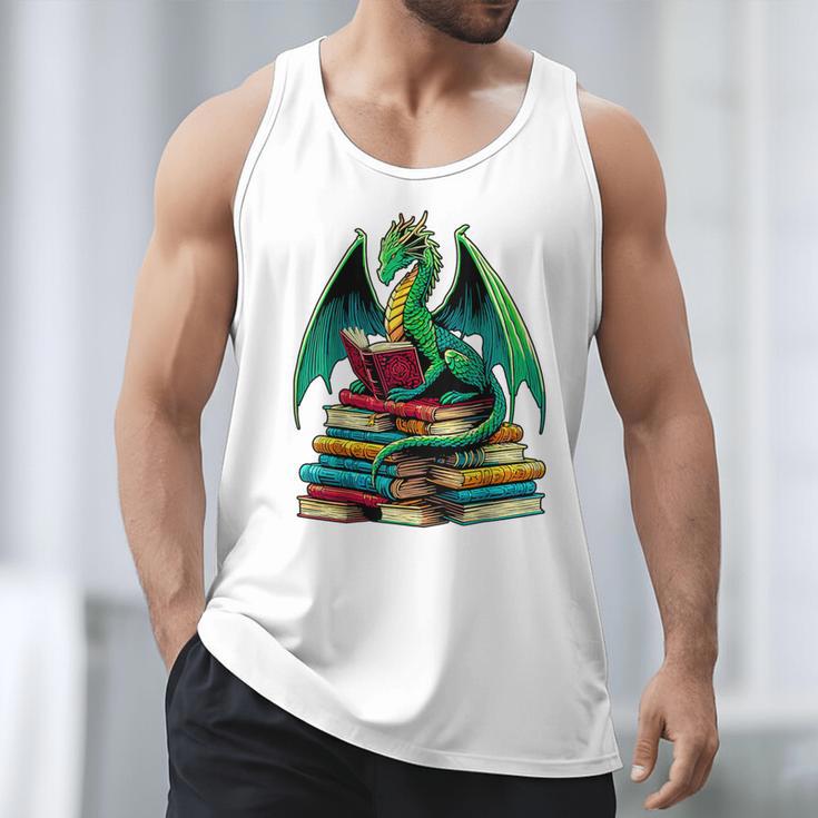 Book Dragon Reading Books Men Tank Top