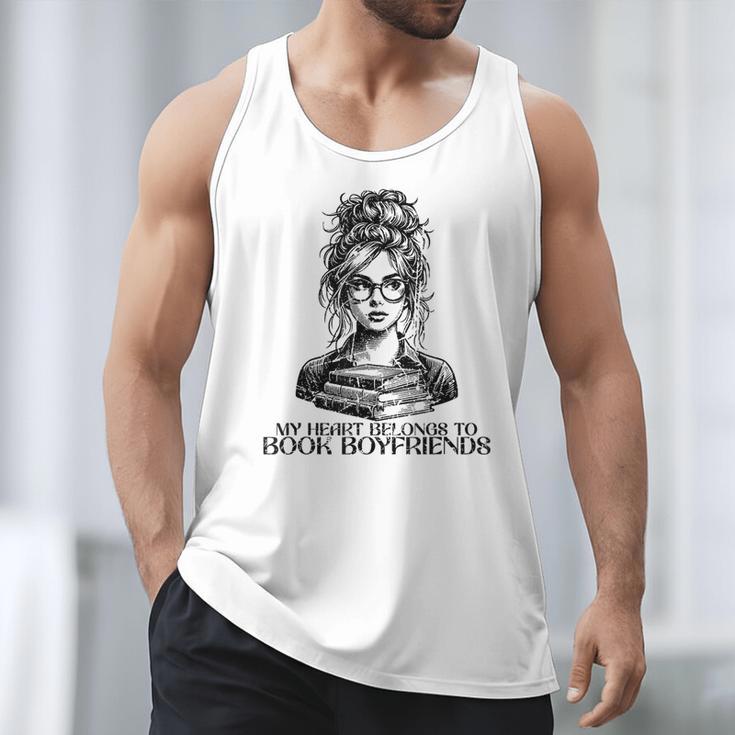 Book Lover Bent Over a Book Men Tank Top