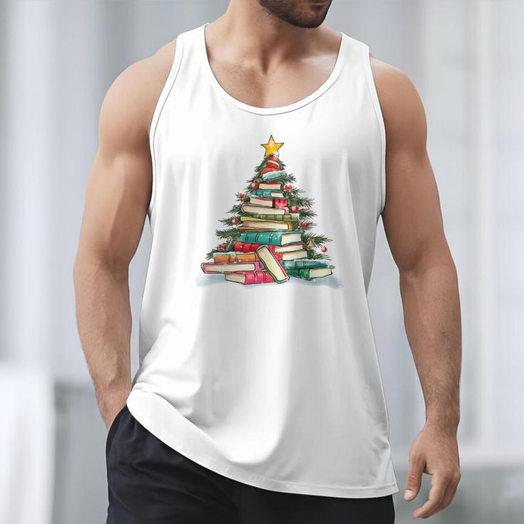 All Booked For Christmas Book Christmas Tree Lights Xmas Men Tank Top