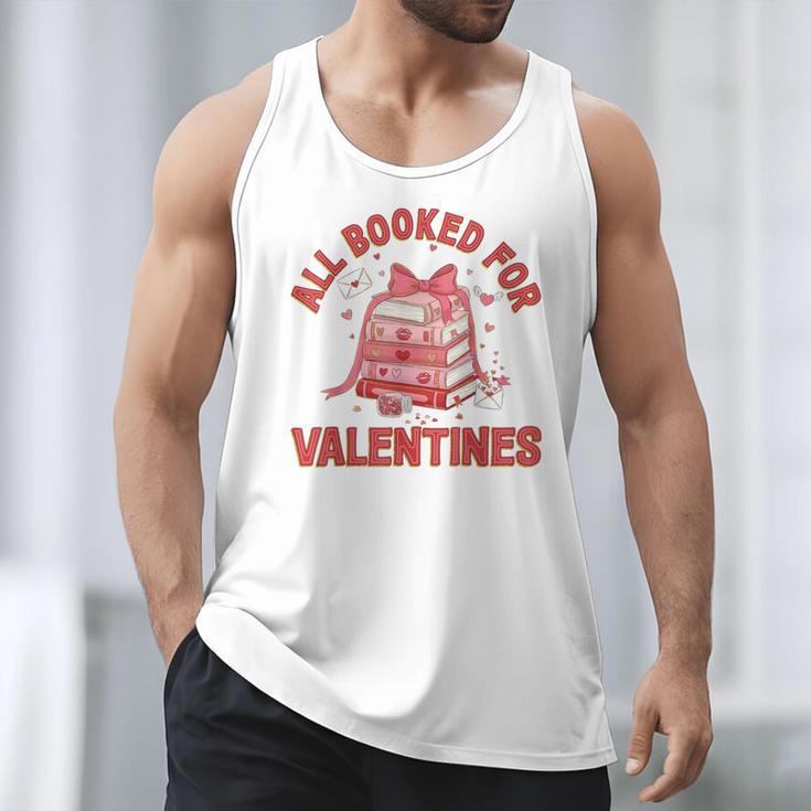 All Booked For Valentines Bow Heart Book Lover Valentine Day Men Tank Top