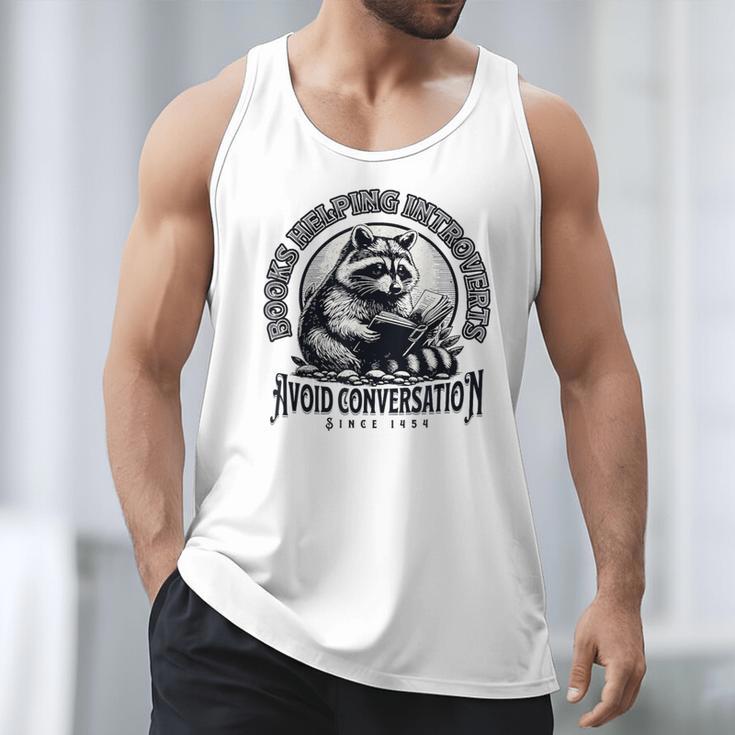 Books Helping Introvert Avoid Conversation Since 1454 Men Tank Top