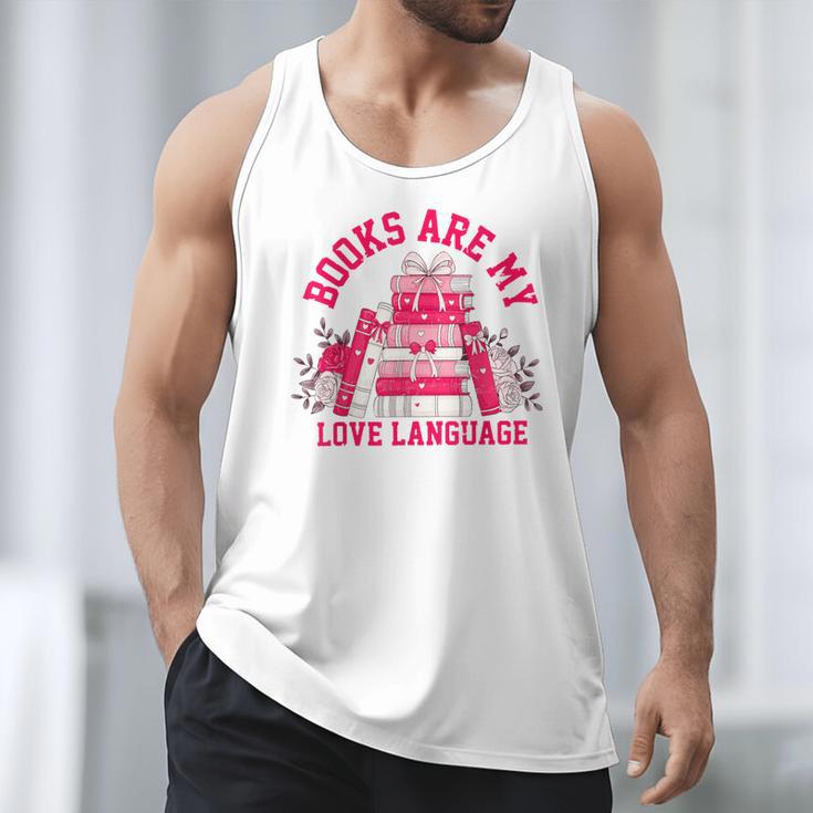 Books Are My Love Language Valentine Book Lover Men Tank Top